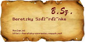 Beretzky Szörénke névjegykártya